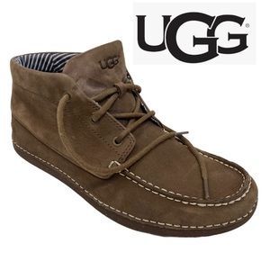 UGG Brown Suede Chukka Boots with Moccasin Stitching